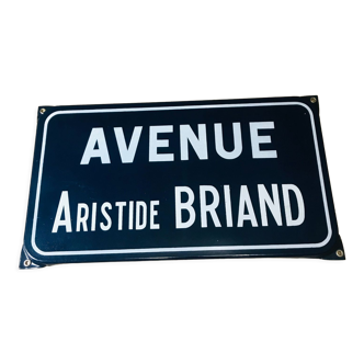 Plaque émaillée avenue aristide briand