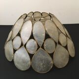 Lampshade in mother-of-pearl and brass