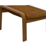 Vintage ikea poang tan leather cantilever footstool ottoman design