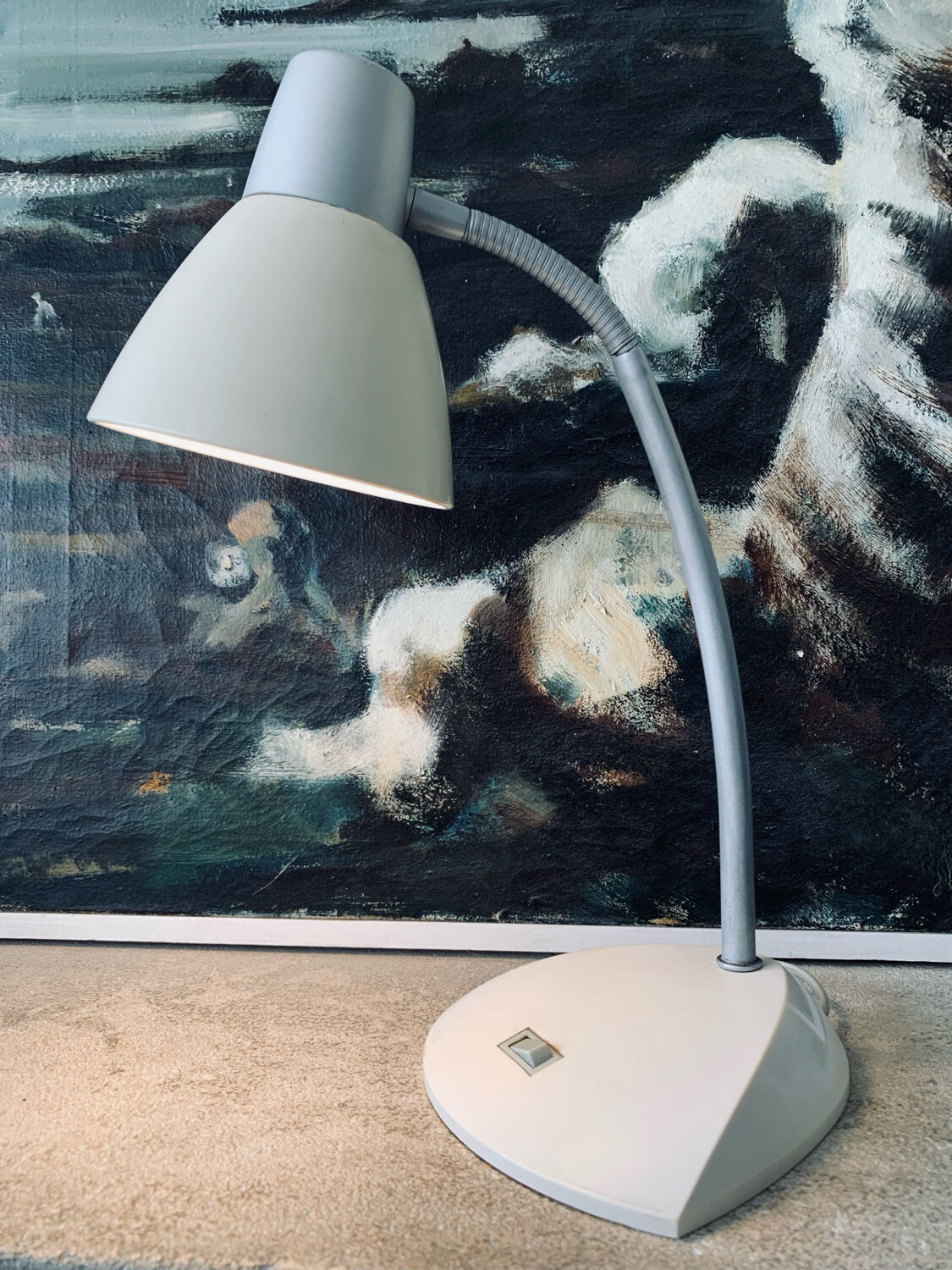 Vintage desk lamp - solid wood, Belgium