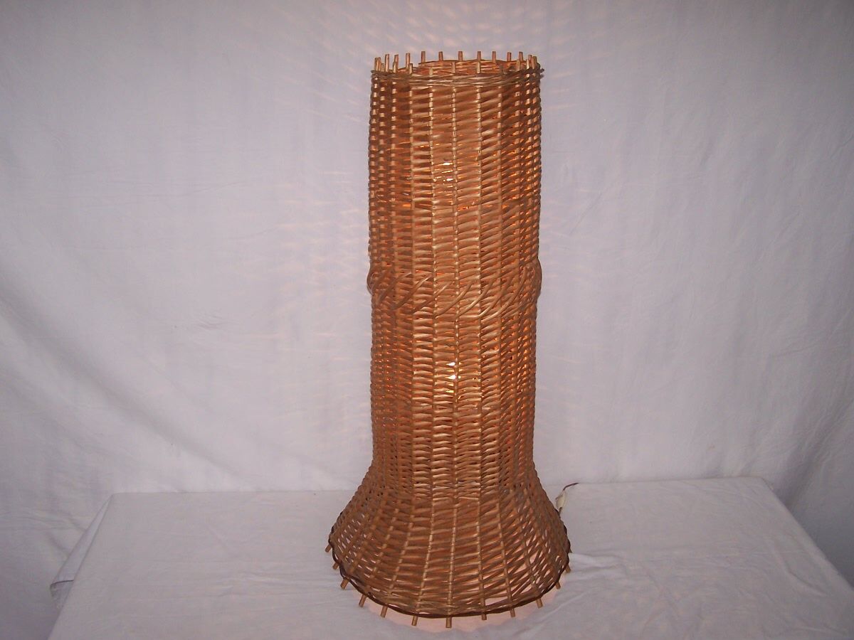 Floor lamp rattan - 50s
