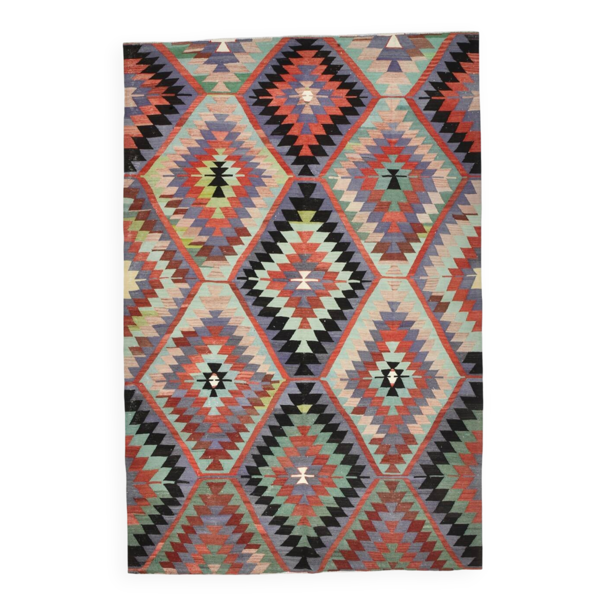 Turkish Nomadic Design Kilim Rug, Oushak Area Rugs 6x8, 170x255 Cm