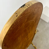 Old free-standing mirror in gilded brass in psychedelic neoclassical style Years 40 France