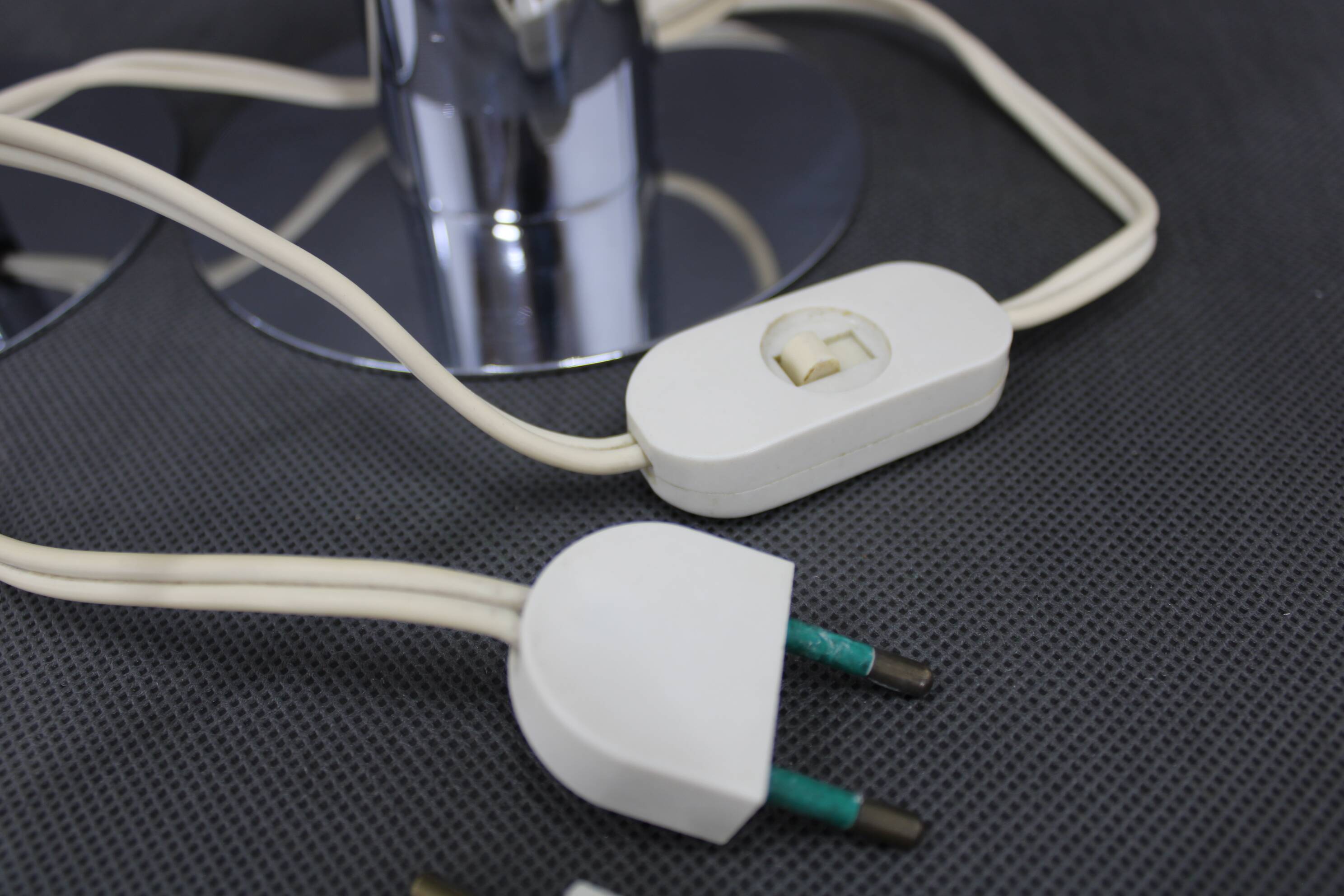 1970s Pair of Chrome Plated Lamps ,Italy