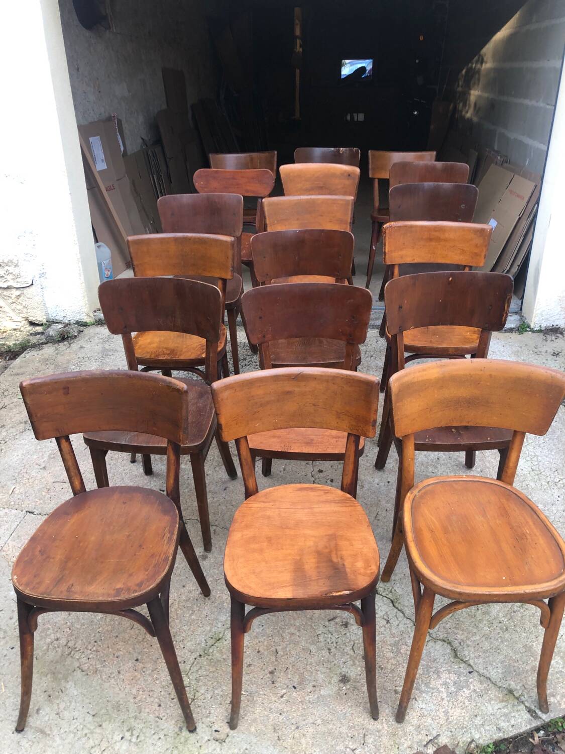 Set of 18 bistro chairs & Baumann
