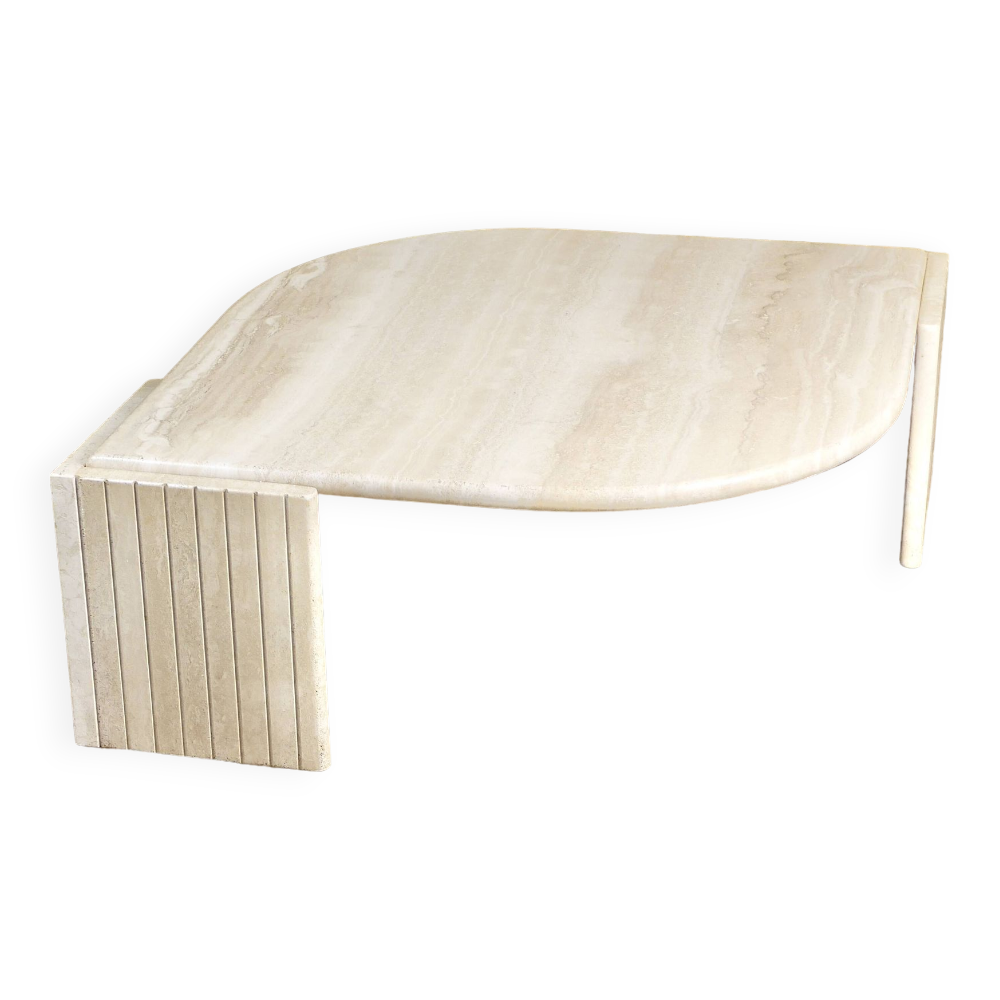 Travertine eye coffee table by Roche Bobois, 1970s