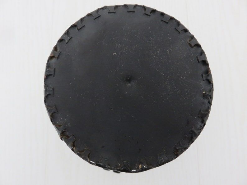 Pot cover in black perforated metal 50/60s