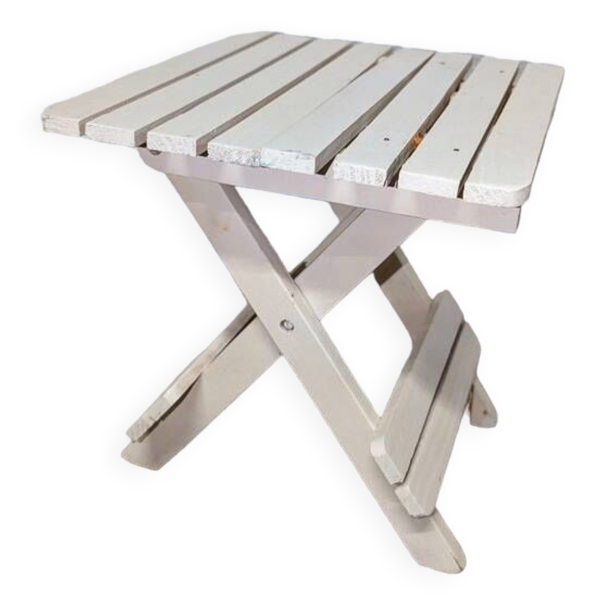 Small folding wooden stool