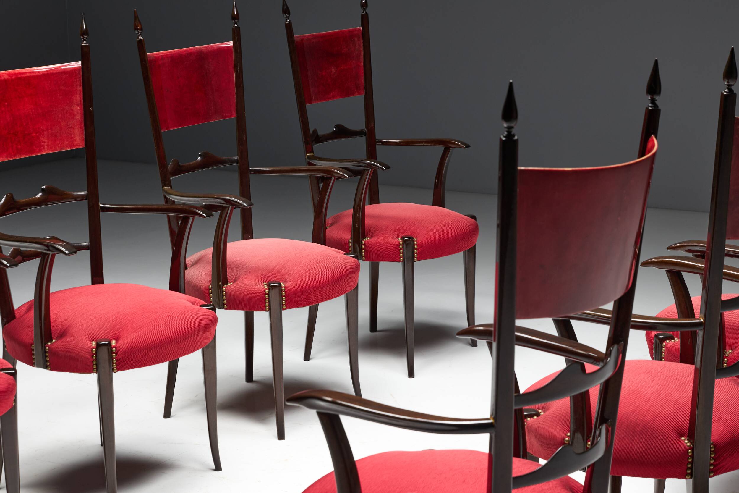 High-back dining chairs by Aldo Tura, Italy, 1962