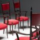 High-back dining chairs by Aldo Tura, Italy, 1962