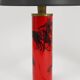 Piero Fornasetti Grande table lamp Bighe red and black mid-century, Italy, 1950s
