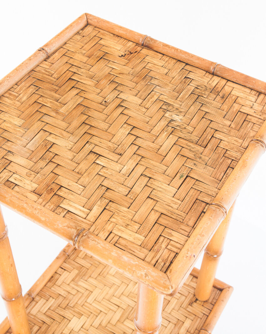 Vintage side table in cannage, France 1960