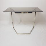 Console brass and smoked glass 70's