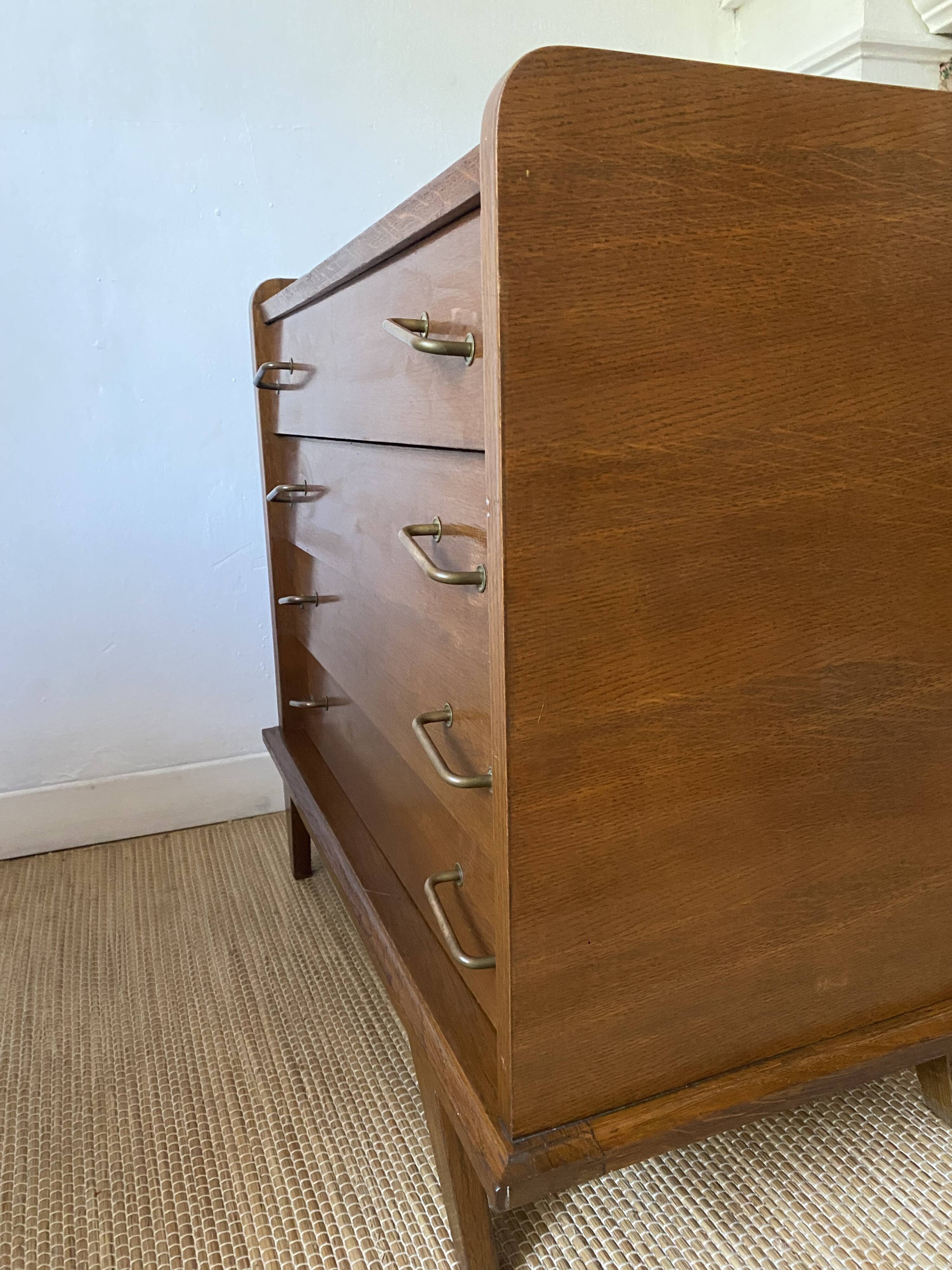 Vintage Scandinavian commode with tapered legs.