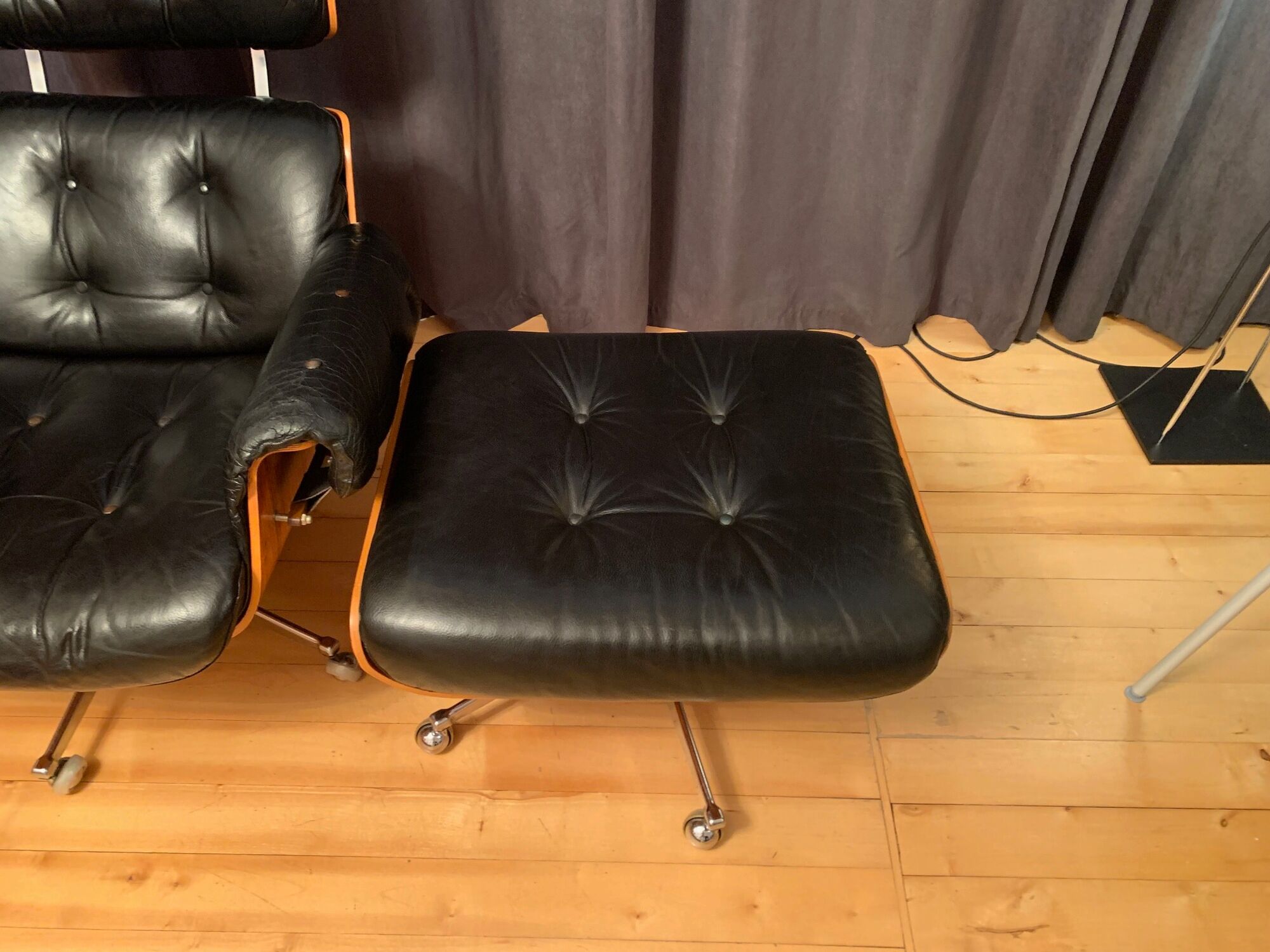 Armchair with footstool by Martin Stoll, Stoll Giroflex, Switzerland, 1960s.