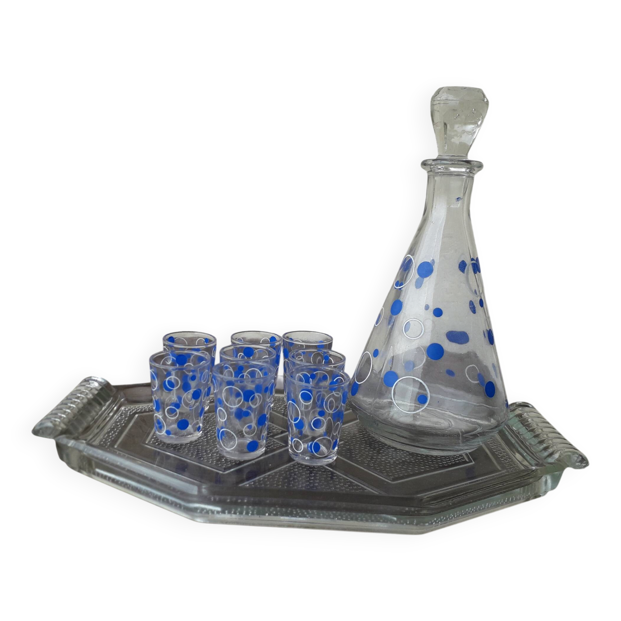 Service à liqueur plateau carafe et verres