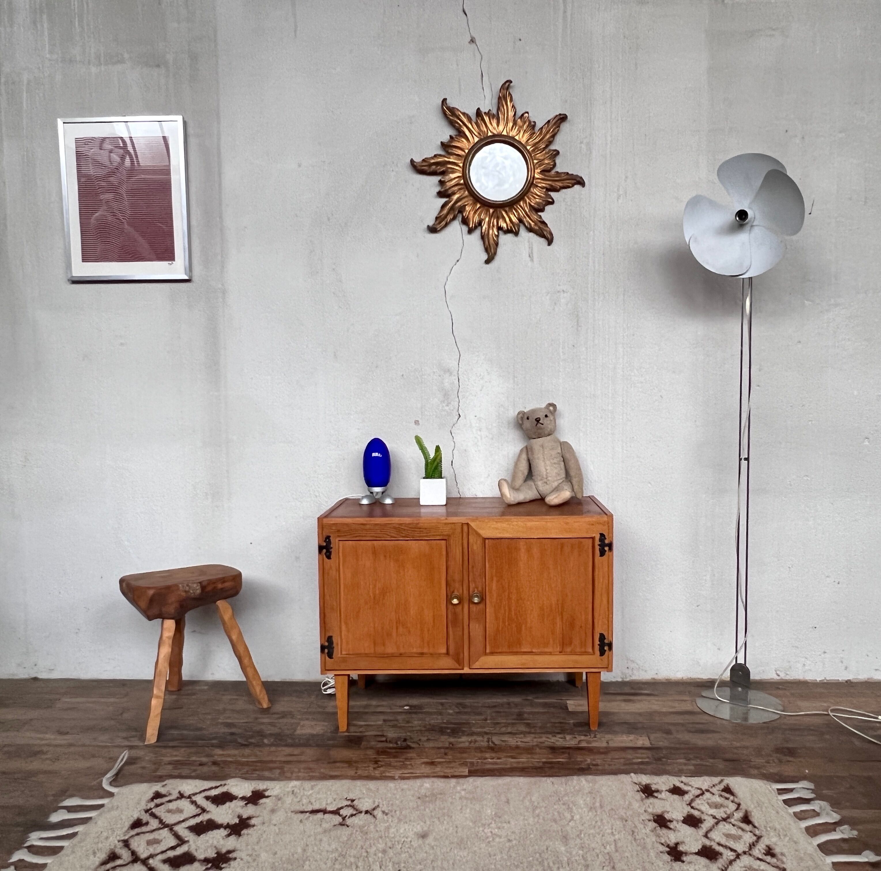 Vintage sideboard in light oak 1960