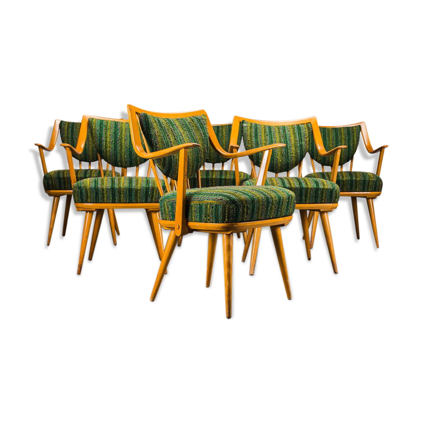 German Beech Armchairs from Casala, 1950s, set of 6