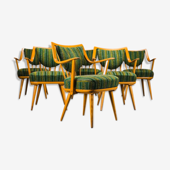 Lot de 6 fauteuils de hêtre allemands de Casala, années 1950