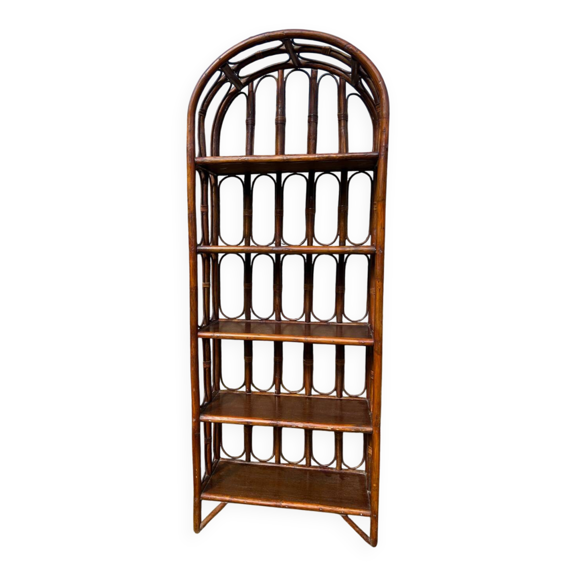 Vintage rattan shelf 1970
