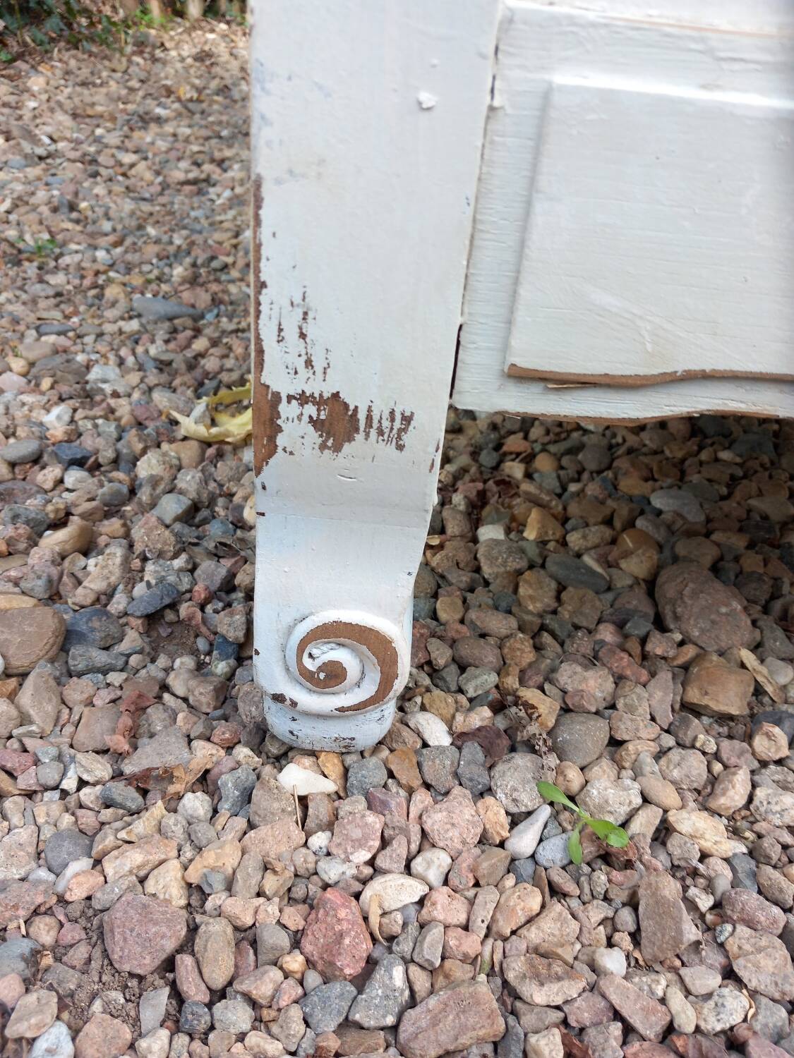 Old low sideboard in solid wood