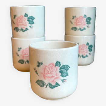 Lot set ensemble petit tasse café ancien rétro fleur thé 70 rose romantique