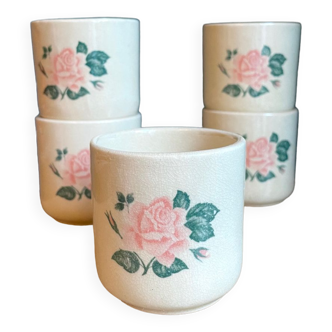 Lot set ensemble petit tasse café ancien rétro fleur thé 70 rose romantique