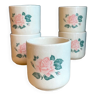 Lot set ensemble petit tasse café ancien rétro fleur thé 70 rose romantique