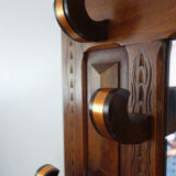 Coat rack cloakroom wood carved folk art