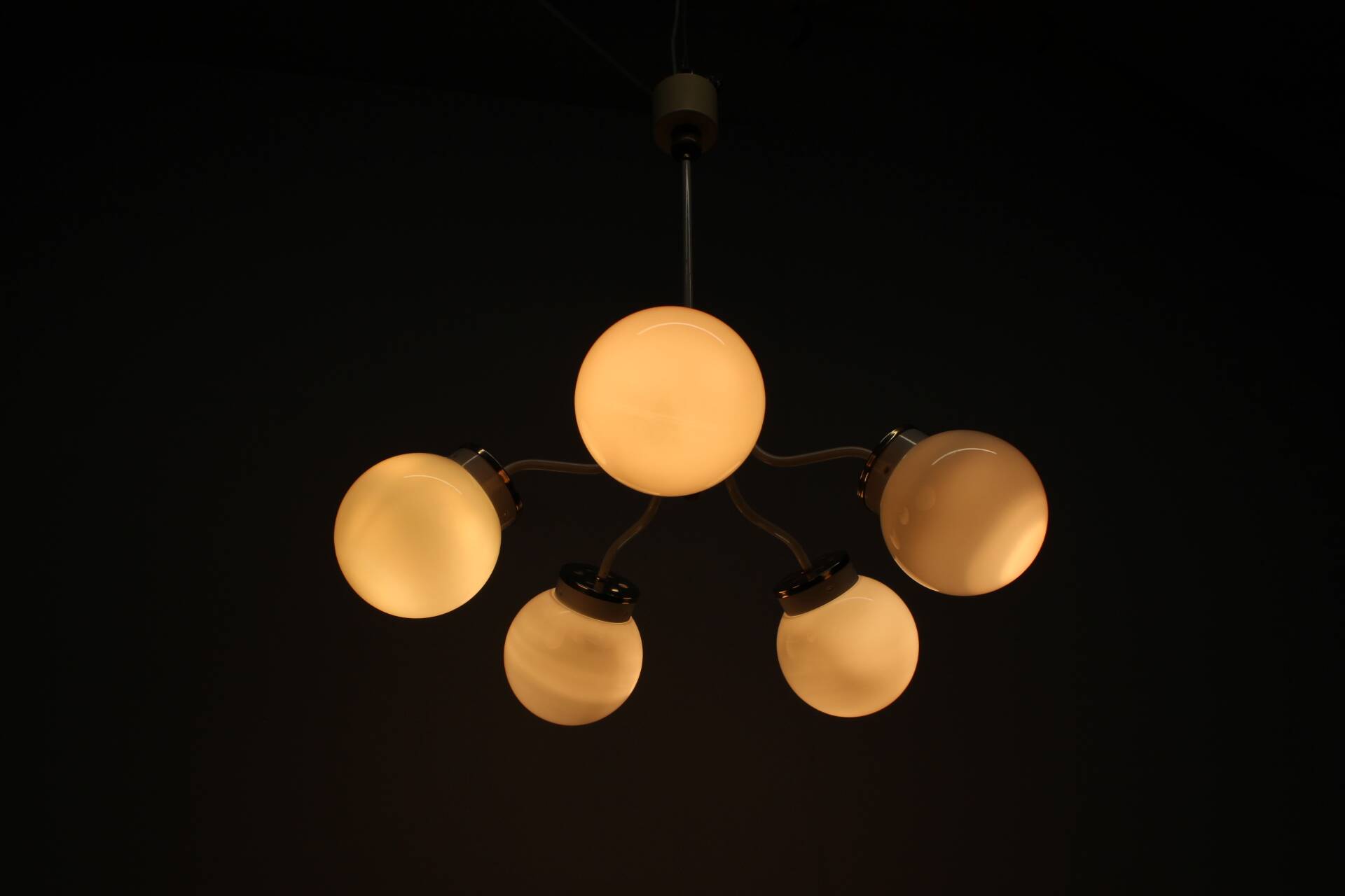 1970s glass chandelier, Czechoslovakia