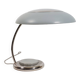 Rare lampe de bureau vintage, lampe de table RDA bleu clair chromé.