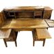 Vintage American wooden desk / desk with roll-up door