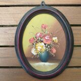 Paire de tableaux fleurs