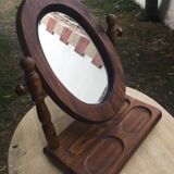 Vintage standing swivel mirror with tablet