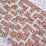 Dark beige Berber hallway rug with modern reliefs