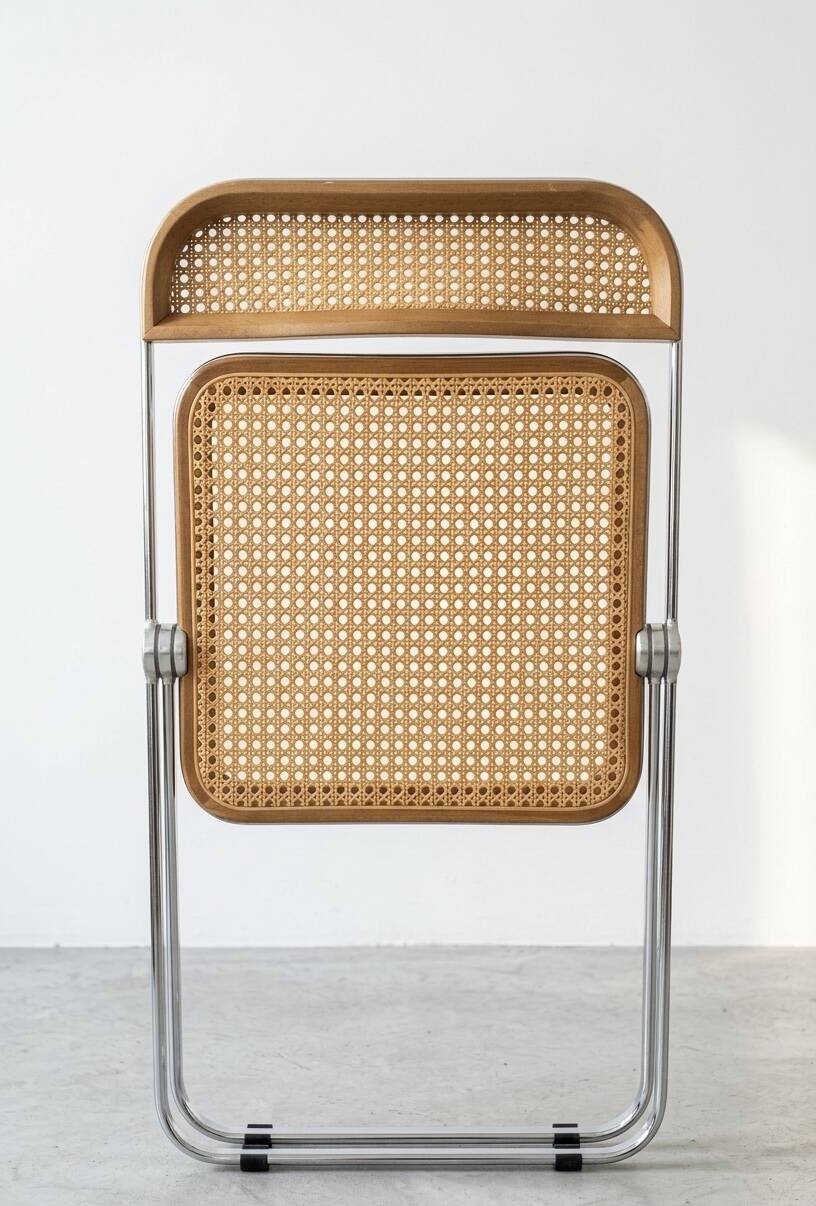 Plia folding chair by Giancarlo Piretti for Castelli – Rattan