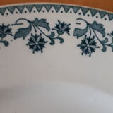 Green floral pattern earthenware plate