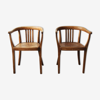 Pair of light oak armchairs, Germany, 1960