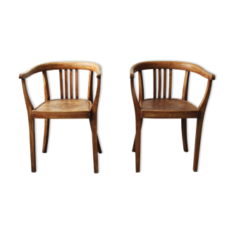 Pair of light oak armchairs, Germany, 1960