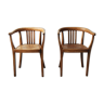 Pair of light oak armchairs, Germany, 1960