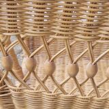 60s rattan magazine rack