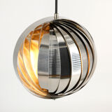 Ceiling lamp moon spiral chrome space age vintage spain 70's