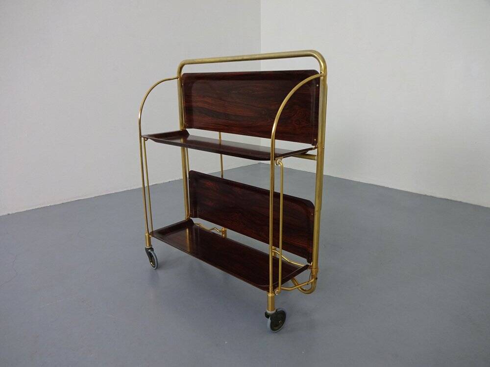 Vintage rosewood tea cart from Gerlinol, 1970s.