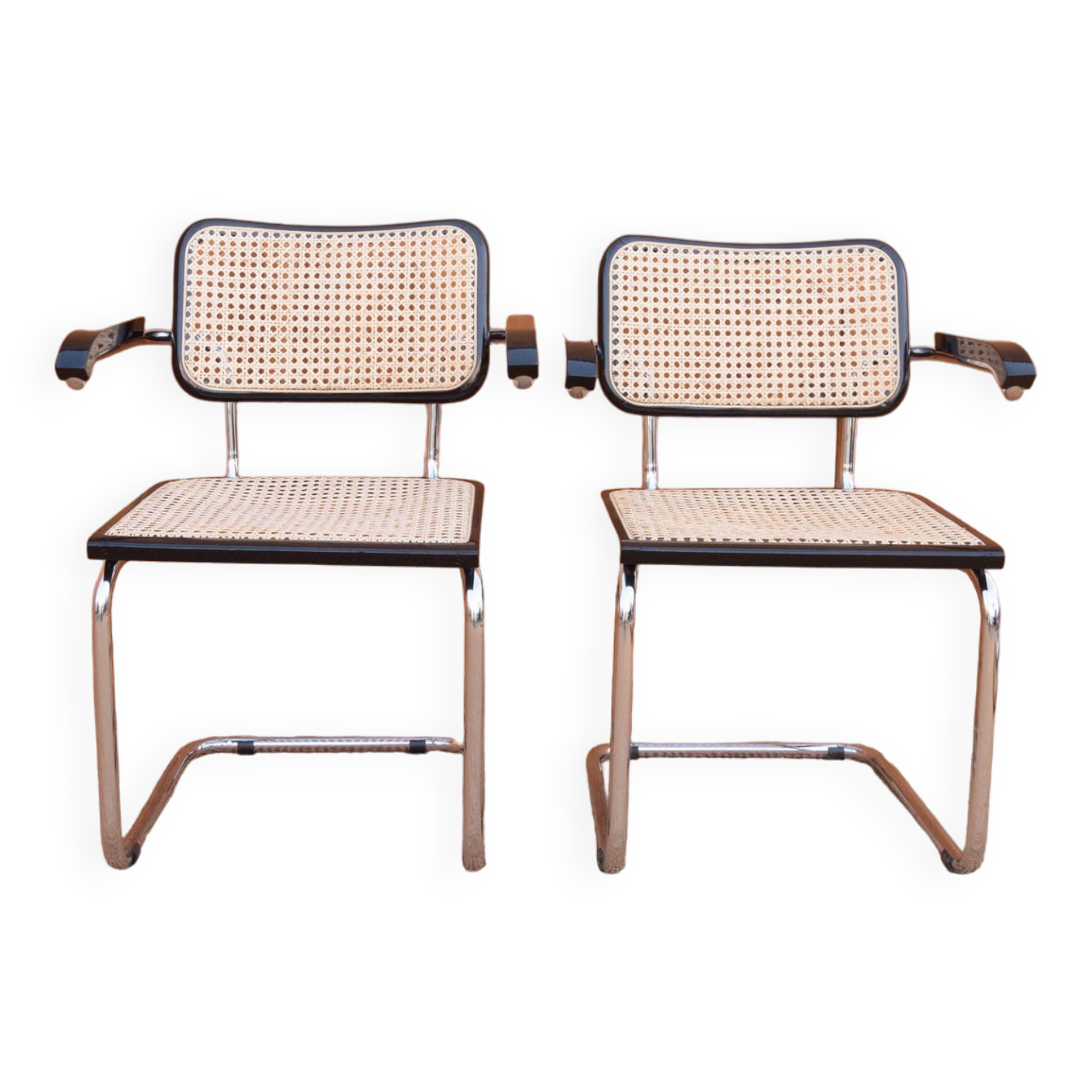 Pair of Cesca B64 armchairs by Marcel Breuer