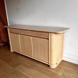 Post Modern design  sideboard credenza by Roberti Rattan