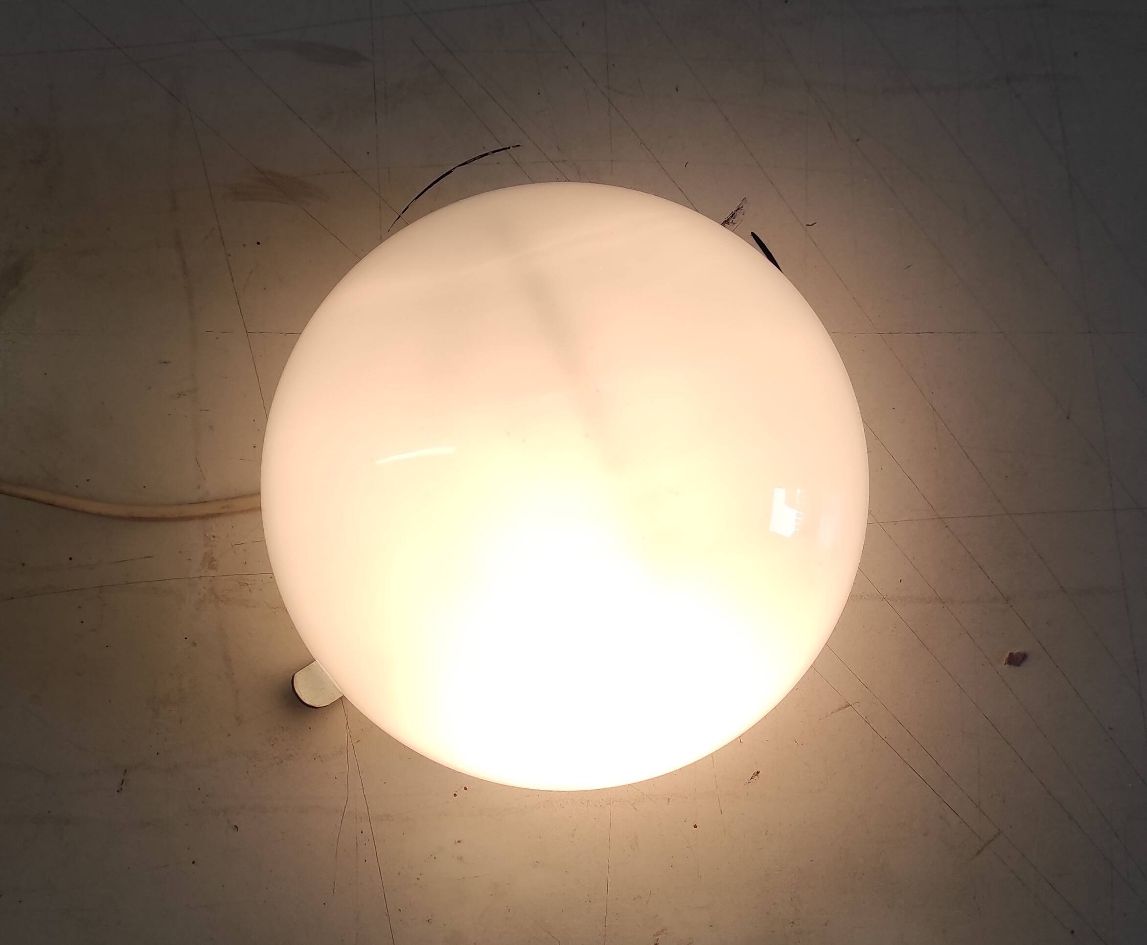 20cm opaline globe ceiling or wall light - mid-20th century