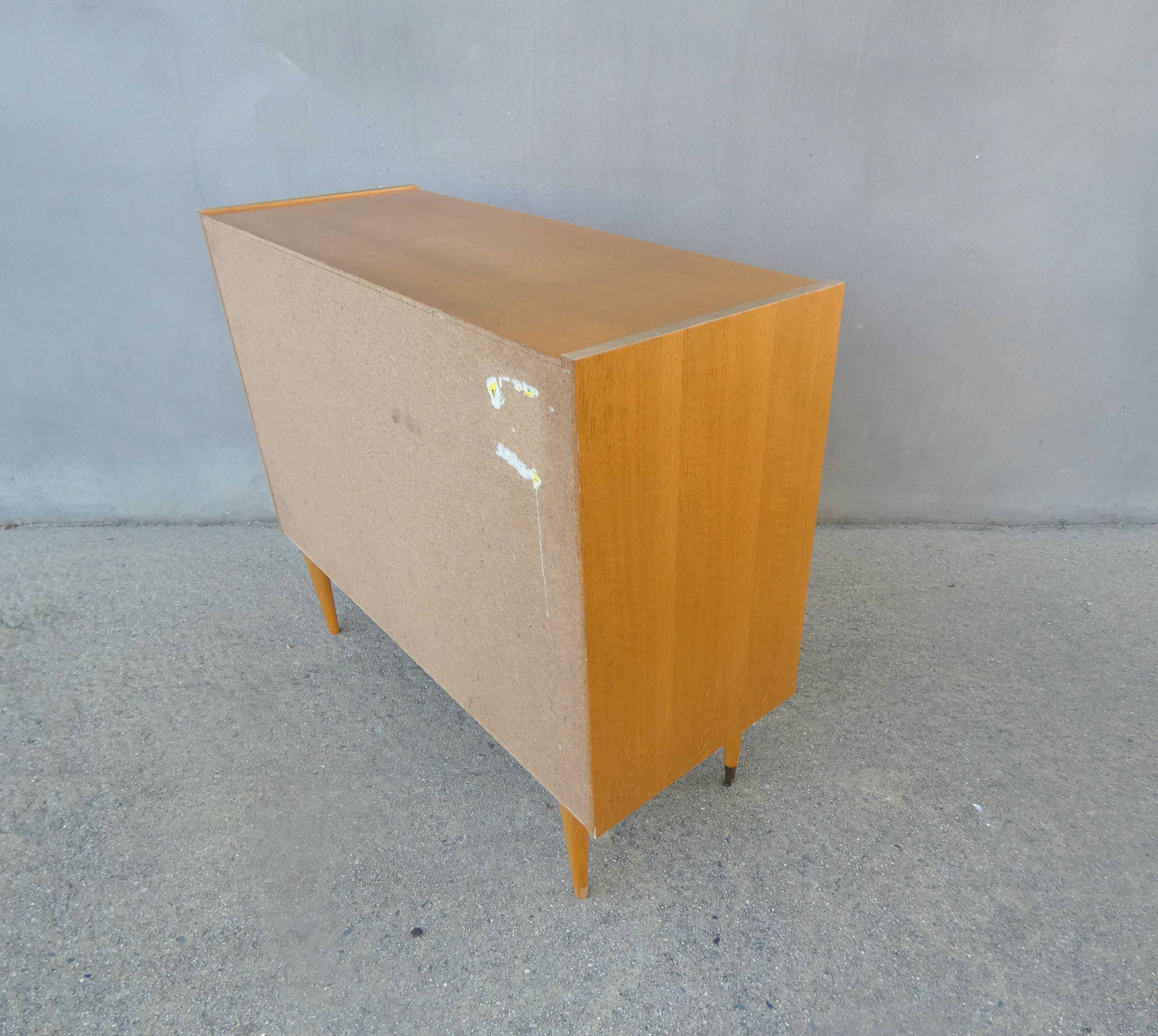 Vintage Scandinavian sideboard chest of drawers with compass feet