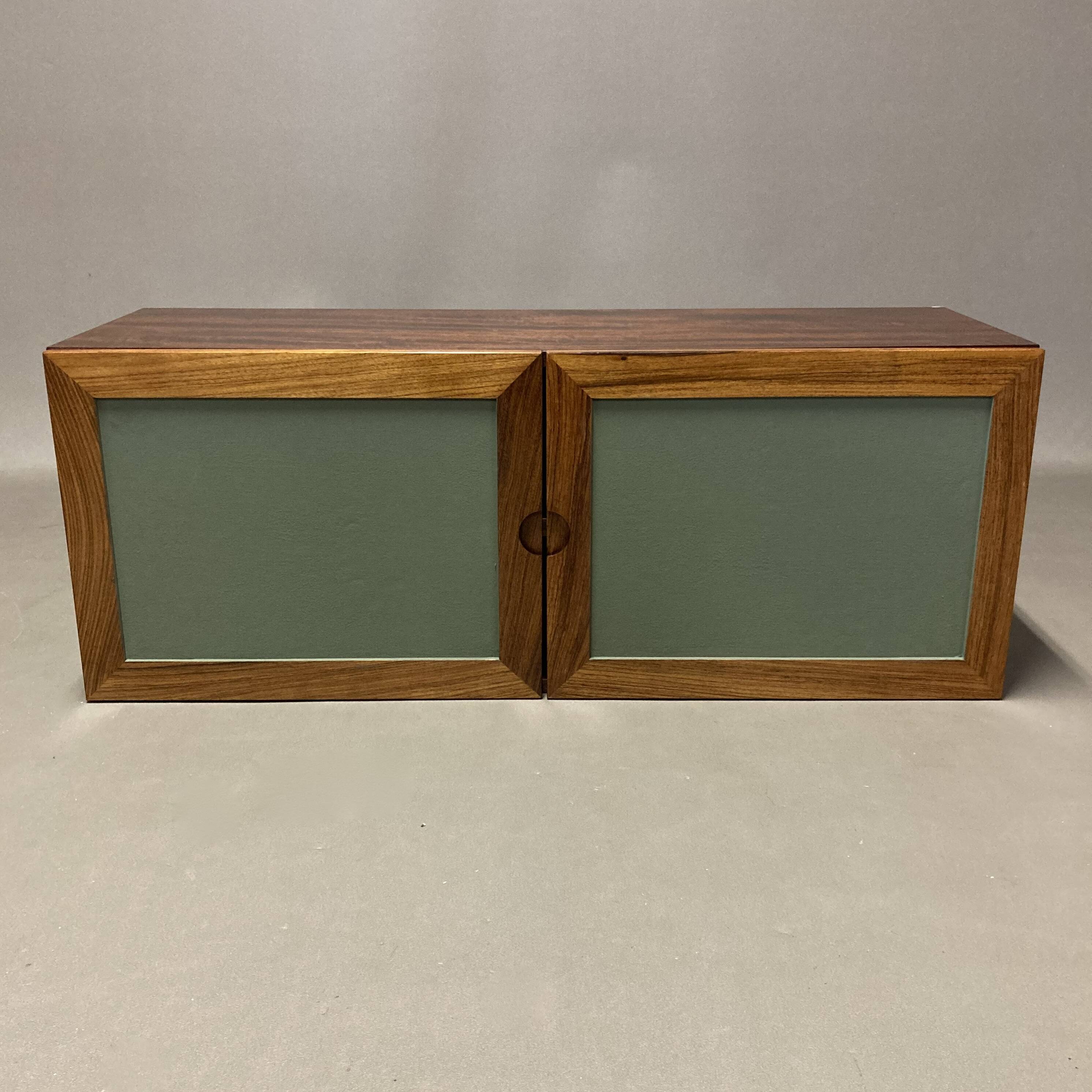 Scandinavian design rosewood hanging storage.