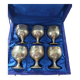 Vintage set of 6 brass chalices