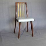 Set of 4 two-tone Thonet chairs from 1960, with grey leather seats.